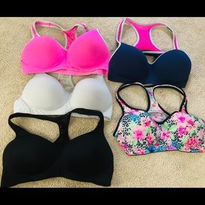 Lot of 5 Victoria’s Secret Pink Sports Bras